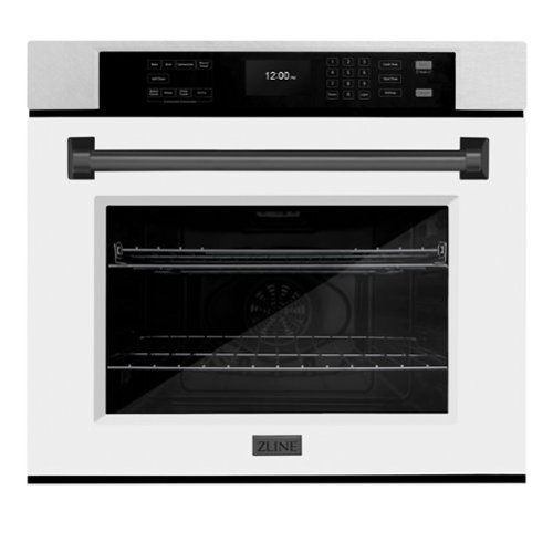 ZLINE - 30 in. Autograph Wall Oven w/ Air Fry in Satin Steel w/ White Black Accents - Satin Stainless Steel