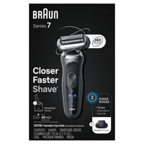 Braun Series 7 Wet/Dry Electric Shaver with Smart Center - Grey WORLDWIDE DELIVERY