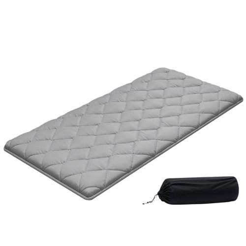 VEVOR - Japanese Tatami Mat, Twin Size Foldable Japanese Tatami Mattress, Futon Mattress with Storage Bag & Fastener - Gray-Front_Standard 