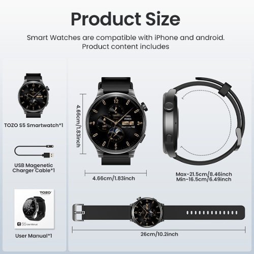 TOZO S5 Smartwatch, 1.43