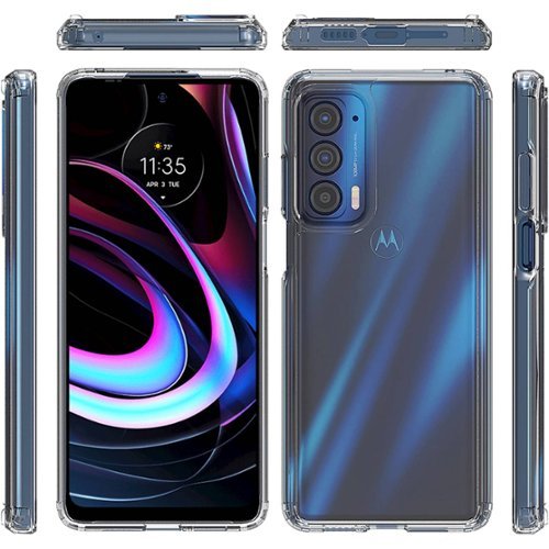 SaharaCase Hybrid-Flex Hard Shell Series Case for Motorola Edge (2021) - Clear GLOBAL SHIPPING