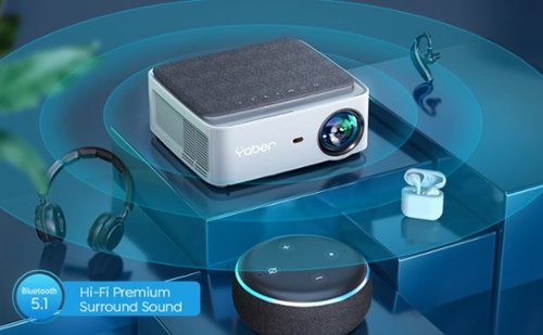 Yaber  Buffalo U6 portable projector White Dot, 1080P, WiFi, wireless screen mirroring, and 4-point keystone correction - White Dot GLOBAL SHIPPING