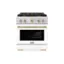 Front. ZLINE - Autograph 30" Paramount Gas Range w/ 4 Burners & White Door w/ Bronze Accents (SGRZ-WM-30-CB) - White.