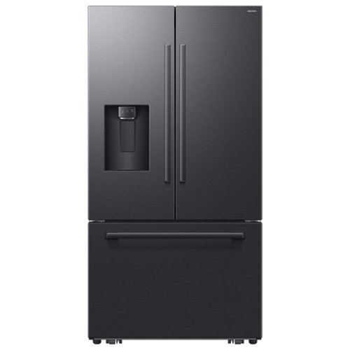 Samsung - Bespoke AI 29 cu. ft. 3-Door French Door Refrigerator with Zero Clearance Fit & Sphere Ice - Matte Black Steel