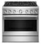 KitchenAid - 5.1 Cu. Ft Commercial Gas Range with No Preheat Air Fry Mode and 6 Burner - Stainless Steel-Front_Standard