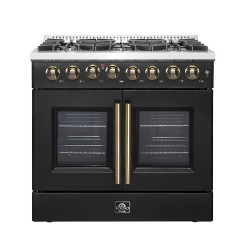 Forno Appliances - Galiano 5.36 Cu. Ft. Freestanding Dual Fuel True Convection Range - Black