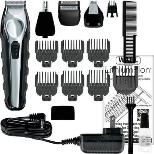 Wahl Lithium Ion Rechargeable Trimmer - Black/silver GLOBAL SHIPPING