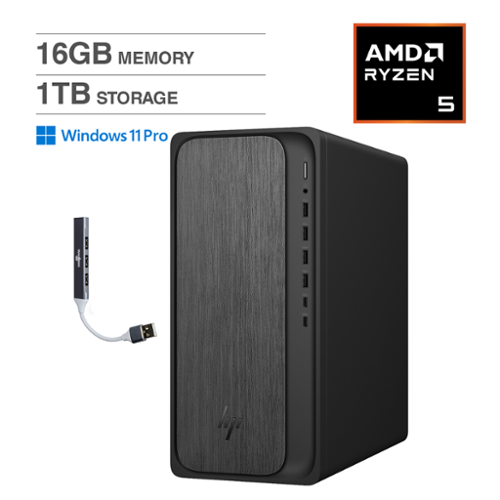HP Upgraded OmniDesk Desktop (AMD Ryzen 5 8500G, 16GB DDR5, 1TB