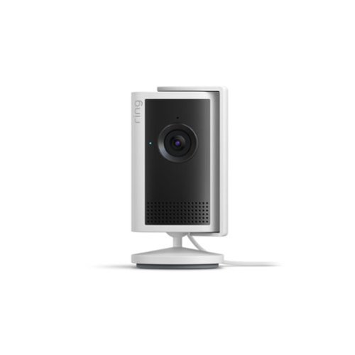 Ring - Indoor Cam Plus, Plug-In, Retinal 2K for enhanced video quality, 4x Zoom, Low-Light Sight for color night vision - White