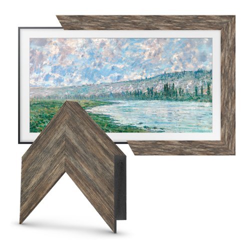 Deco TV Frames - 65" Frame for Samsung The Frame TV 2021-2025 - Distressed Barnwood-Front_Standard 