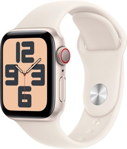 Apple Watch SE GPS + Cellular (2024) 40mm Starlight Aluminum Case with Starlight Sport Band - S/M