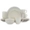 Elama - Lace 16 Piece Luxurious Stoneware Dinnerware with Complete Setting for 4 - White-Front_Standard