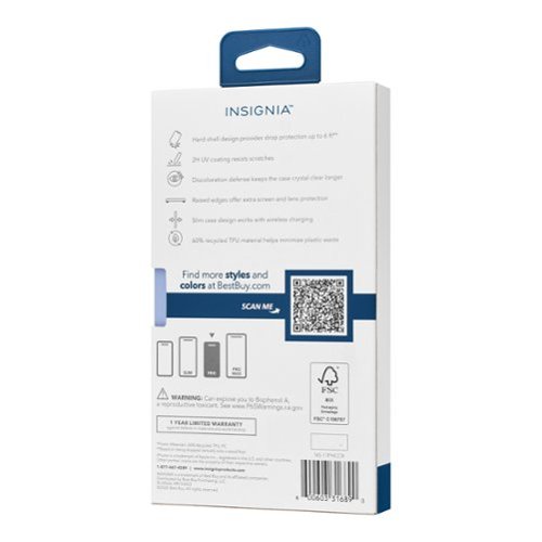 Insignia™ Hard-Shell Case for iPhone 17 Pro - Clear BUY ONLINE