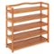 Costway - 5-Tier Wood Shoe Rack Freestanding Large Shoe Storage Organizer Heavy-duty - Reddish Brown-Front_Standard 