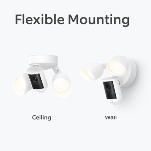 Ring Floodlight Cam, Wired (newest model) — Wide-Angle Retinal 2K Video, 6x Enhanced Zoom, Ultra-Bright Floodlights - White WHERE TO BUY