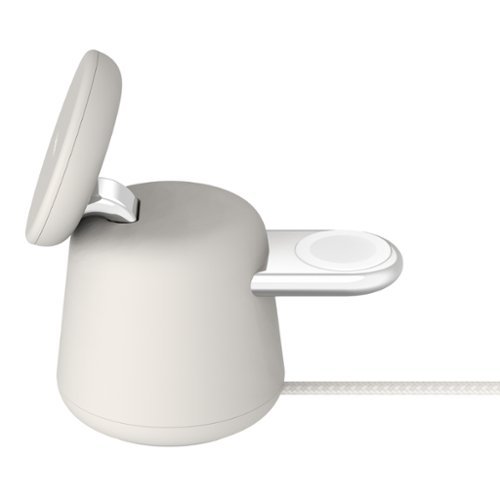 Belkin 2-in-1 MagSafe Wireless Charging Dock 15W Compatible with iPhone 16, 15, 14, and 13 Series, AirPods, and more, with PSU - Sand SHOP ONLINE