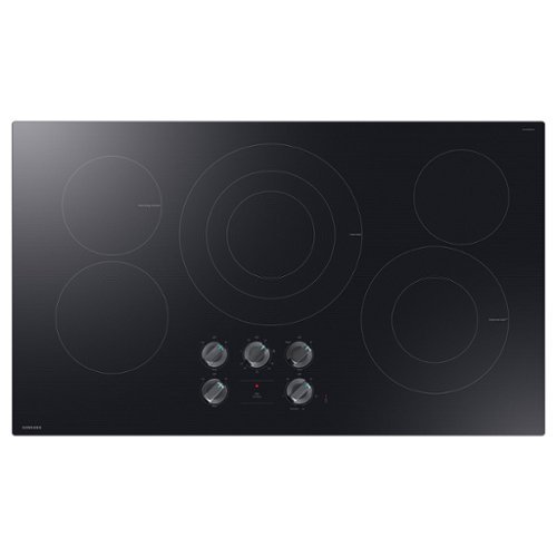  Samsung - 36&quot; Electric Cooktop with 5 Burners and ENERGY STAR Certified Cooktop with Illuminated Knobs - Black