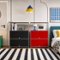 Malletson - Metal Modular Sideboard Storage Cabinet 3 Tier, Modern Grid-Style, for Dining Room or Office (1‑Pack) - Black-Front_Standard