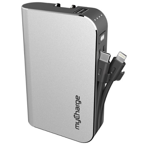 myCharge - HUB Universal 4400mAh All-In-One Charger for any Apple or Android Device - Silver-Front_Standard 