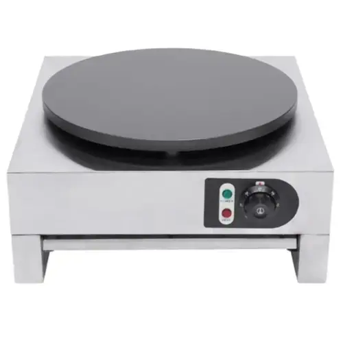 Front. Stock Preferred - 15.7" Commercial Electric Crepe Maker - Silver.