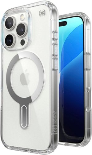 Speck Presidio Perfect Clear ClickLock Case with MagSafe for Apple iPhone 16 Pro - Clear/Chrome GLOBAL SHIPPING