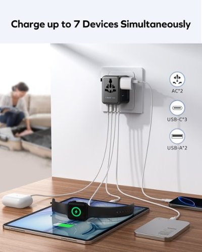 Momax 1-World² 5-Port Mini Universal Travel GaN Charger 70W with Dual AC - Black WORLDWIDE DELIVERY