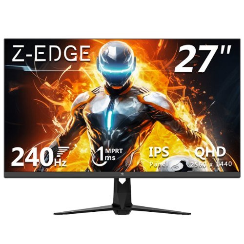 Z-Edge - 27" 2K QHD 2560 x 1440 240 Hz 1 ms Flat-Panel IPS Gaming Monitor, HDMI 2.0, DisplayPort 1.4 - Black-Front_Standard 