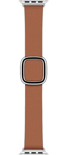 Apple - Watch Band - Modern Buckle (40mm) - Brown- Large - Red-Front_Standard 