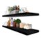 Sorbus - 2 Pack 35" Solid Wood Floating Shelves - for Bathroom Decor, Books, Bedroom & Living Room - Black-Front_Standard