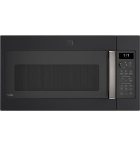 GE Profile - 1.7 Cu. Ft. Convection Over-the-Range Microwave with Sensor Cooking - Black Slate-Front_Standard 