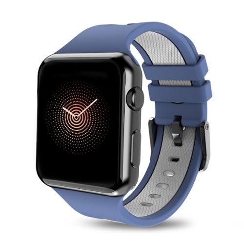 Mybat Pro - Silicone Antimicrobial Watchband for Apple Watch 38mm / 40mm - Blue-Front_Standard 