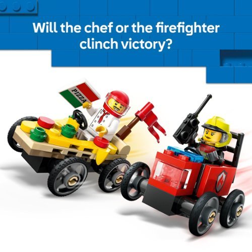LEGO City Pizza vs. Fire Truck Race Car Pack Building Toy 60458 WORLDWIDE DELIVERY