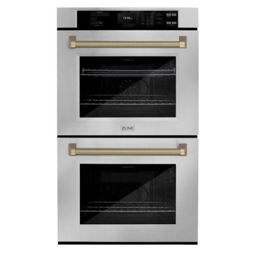 ZLINE - Autograph 30 in. True Convection Double Wall Oven & Bronze Helix Handles (WADZ-30-KCB) - Stainless Steel
