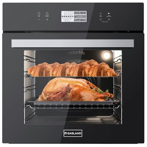 GASLAND - 24 inches Built-in Electric Single Wall Oven with Rotisserie and Touch Control - Black-Front_Standard 