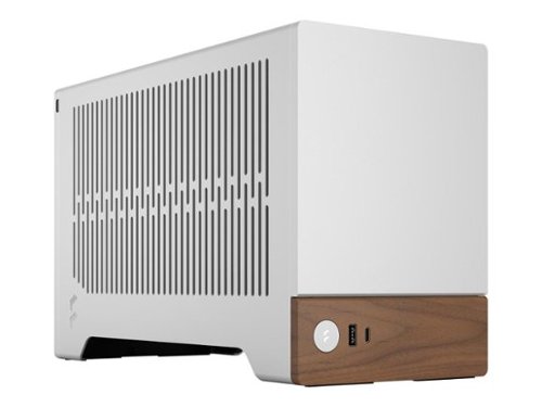 Fractal Design - Terra Silver Mini-ITX Small Form Factor PC Case with PCIe 4.0 Riser - Silver-Front_Standard 