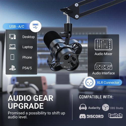 FIFINE Dynamic Podcast Microphone Set with Boom Arm, Mute, Headphone Jack, XLR/USB Studio Mic for Streaming & Recording - Black WHERE TO BUY