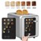 WHALL - 2-Slice Touchscreen Toaster: Stainless Steel with Digital Timer,Sound, 6 Bread Types, 6 Shade Settings, Extra Wide - Silver-Front_Standard