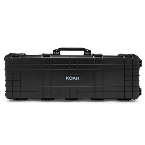 Koah - 44" Inch Weatherproof Protective Roller Rifle Hard Case with Customizable Foam (Black)-Front_Standard 