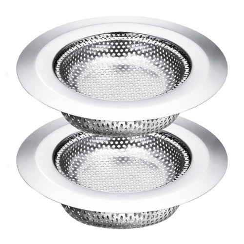 Garnen - 2 Pack Kitchen Sink Drain Strainer, Stainless Steel Mesh Sink Strainer Basket, Sink Food Catcher, 4.3" - Silver-Front_Standard 