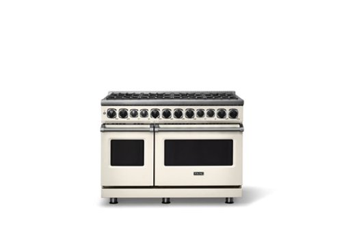 Viking - 48 in. Wide 8 Burner Dual Fuel Sealed Burner Range-LP - Pure White-Front_Standard 