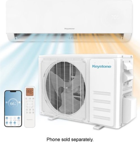 Keystone - Core 115V 400 Sq. Ft. 9,000 BTU Smart Mini Split Air Conditioner 10,000 BTU Heater - White
