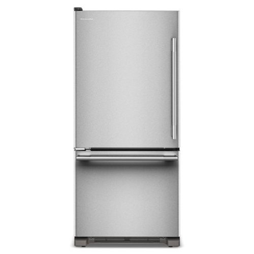 KitchenAid - 19 Cu. Ft. 30-Inch Standard-Depth Bottom Mount Refrigerator with Left Door Swing - Stainless Steel