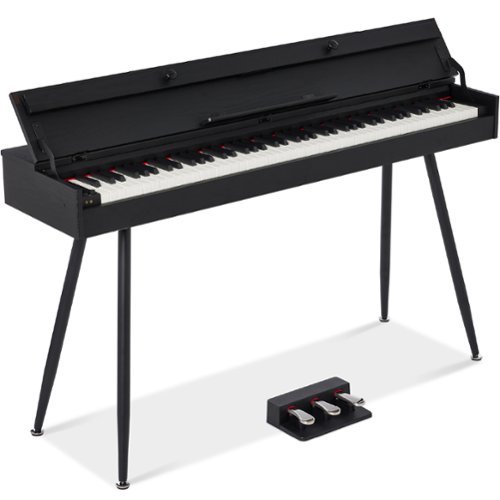 Best Choice Products - Modern 88 Key Fully Weighted Desk Style Digital Piano w/ Metal Legs - Black-Front_Standard 