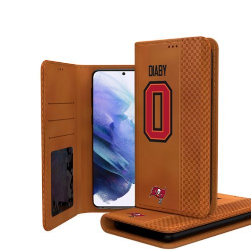 Keyscaper - NFL - YaYa Diaby Tampa Bay Buccaneers Galaxy Folio Case - S21 - Brown-Front_Standard 