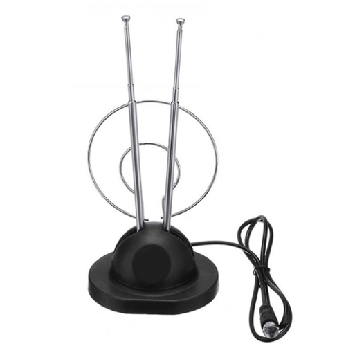 Home Collection - Trisonic Rabbit Ear Indoor TV Antenna with Coax Cable - Black-Front_Standard 