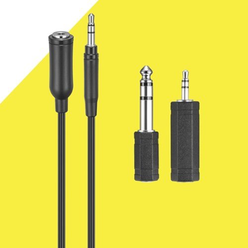 Best Buy essentials™ 12' Headphone Extension Kit & Adapters - Black GLOBAL SHIPPING