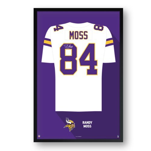 Sporticulture - Randy Moss Minnesota Vikings Framed 14" x 20" Retired Jersey Art Print - Multicolor-Front_Standard 