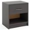 Costway - Modern Nightstand Bedside Table with Drawer Open Storage Shelf for Small Spaces - Dark Gray-Front_Standard