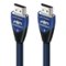 AudioQuest - ThunderBird 48 9.8' 4K-8K-10K 48Gbps In-Wall Rated HDMI Cable - Black with Blue Stripes-Front_Standard