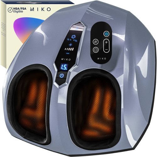 Miko - Shiatsu Foot Massager with Heat, Air Compression, Vibration, LCD Display, 5 Pressure Levels, Wireless Remotes - Charcoal-Front_Standard 